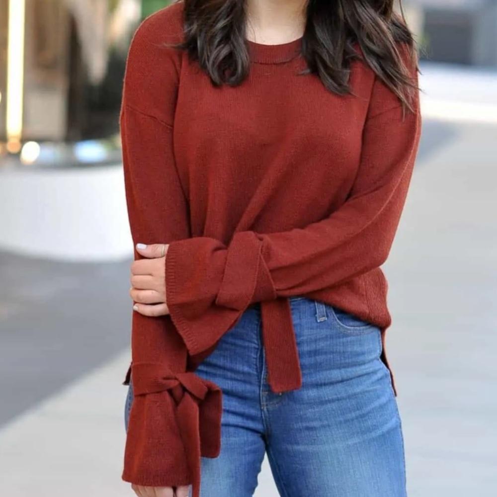 MADEWELL womans Tie-Cuff Pullover Sweater size XL Madewell